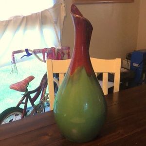 Vase/table top decoration. Blue and brown.